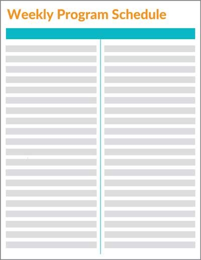 Download a PDF of our program schedule